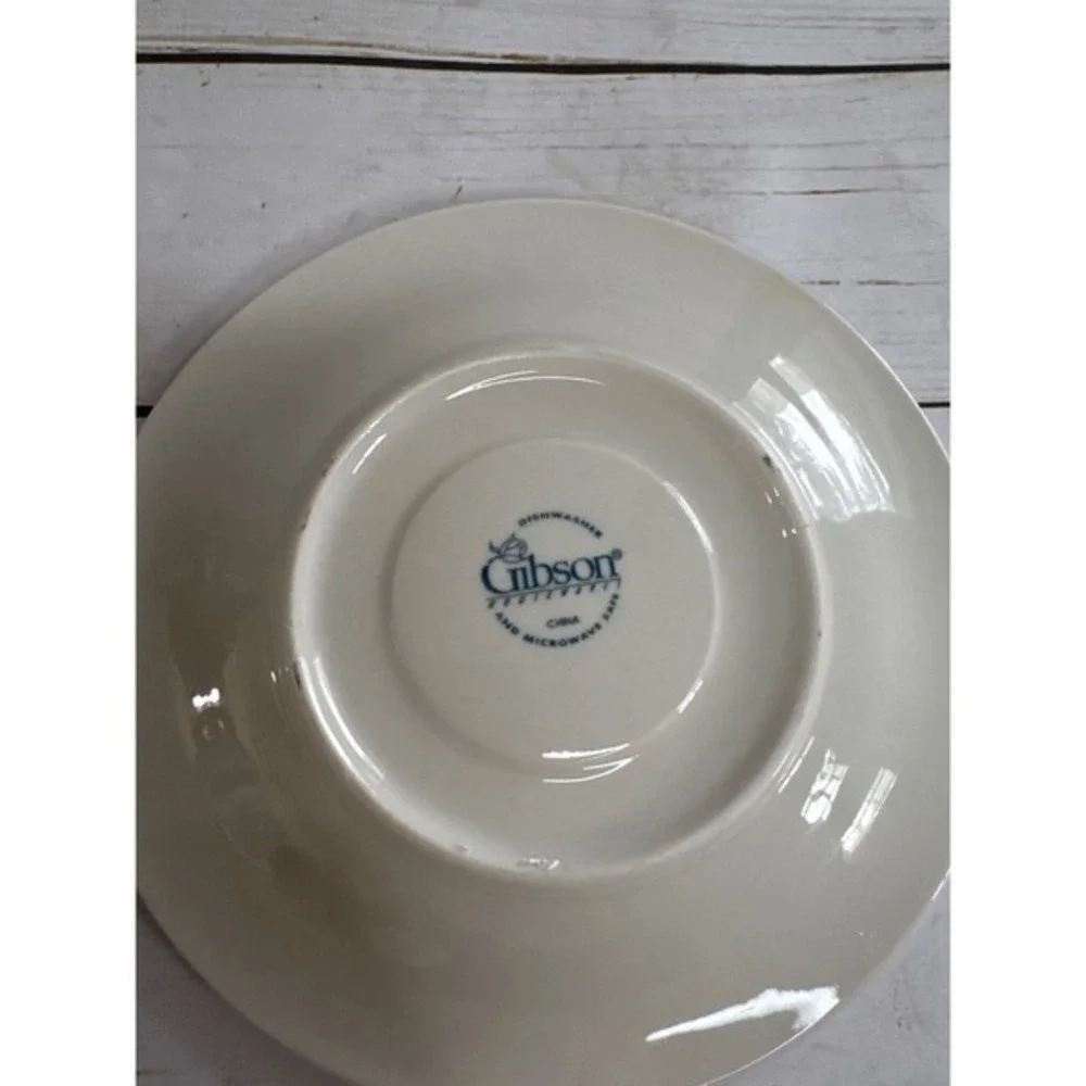 Set of 3 Gibson‎ Designs White Embossed Fruit Coffee Cups & Saucers